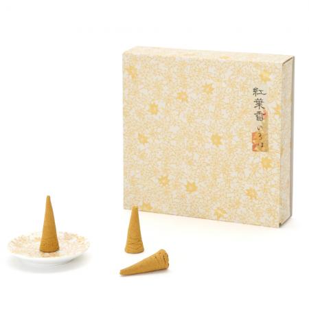 Kousaido Momijiko Iroha 10 cones with Incense Plate (MOC-09)