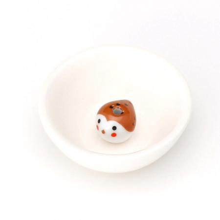 Kousaido Animal Mini Incense Holder with Plate Sparrow (PUT-04)