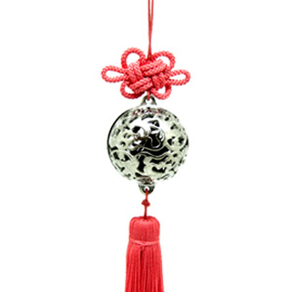 Yamadamatsu Tin Incense Ball Netsuke Charm Pink Tassel (23055-3)