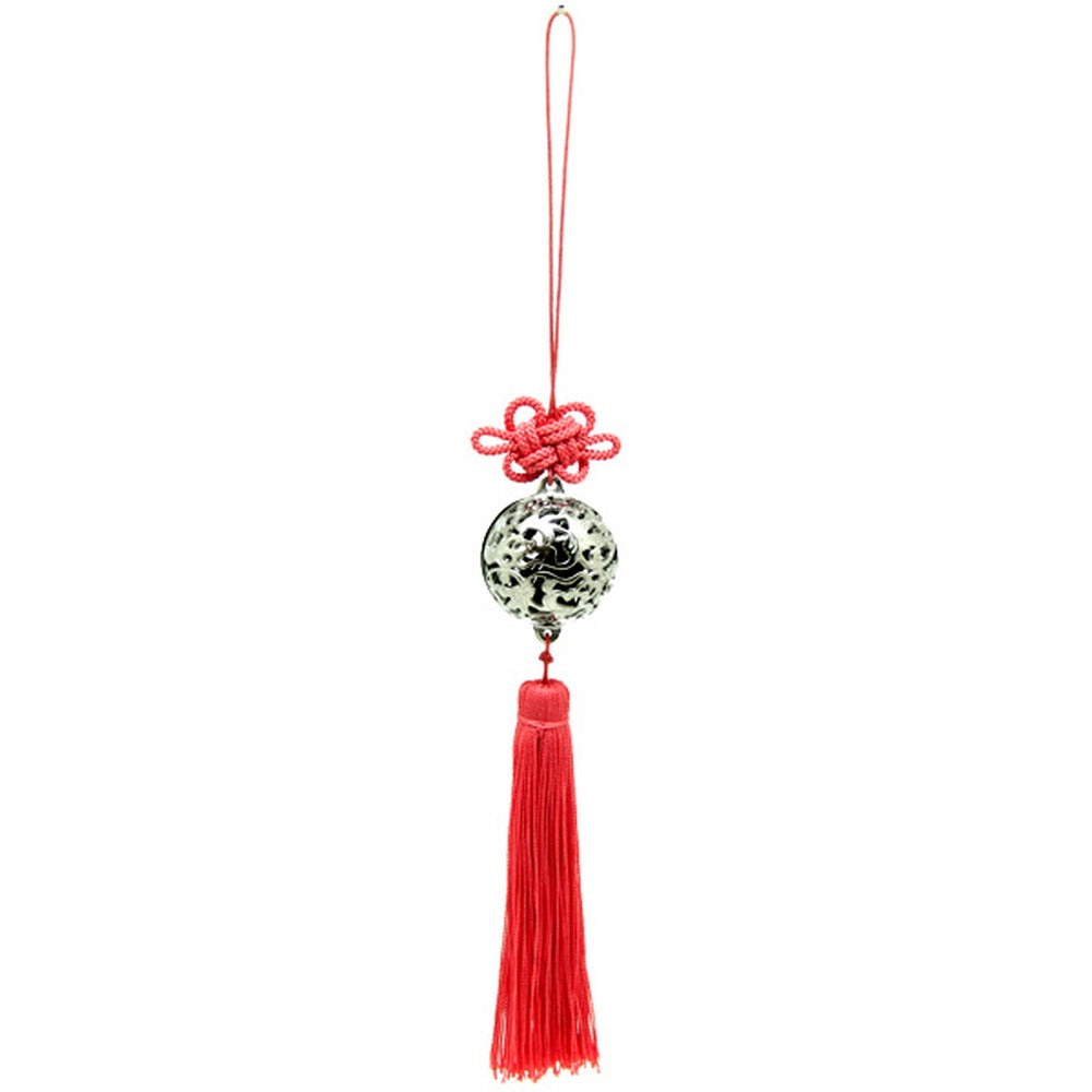Yamadamatsu Tin Incense Ball Netsuke Charm Pink Tassel (23055-3)