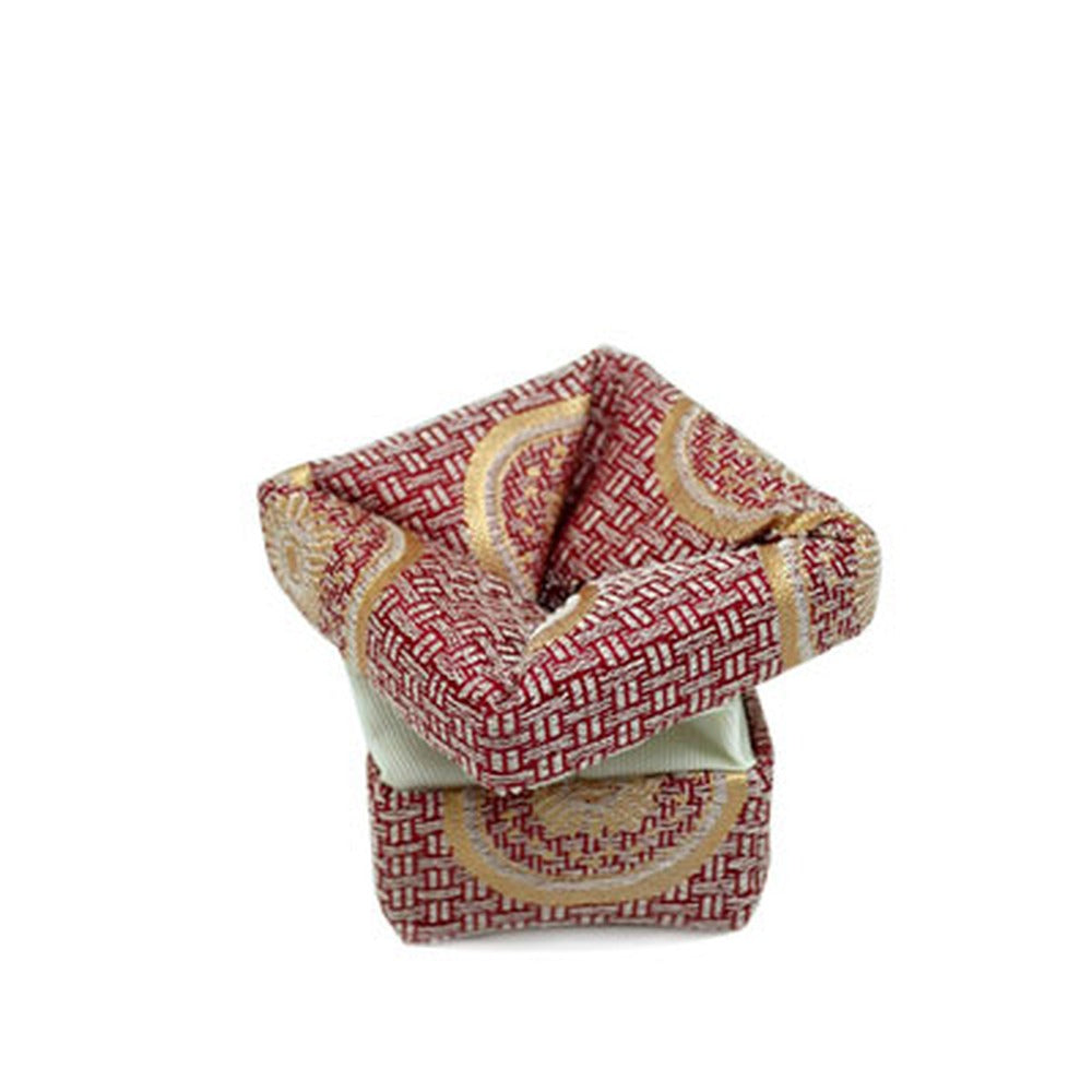 Yamadamatsu Cloth Kogo Incense Container Square No.2 Itoya Rinpo Te (Red) (24128-2)
