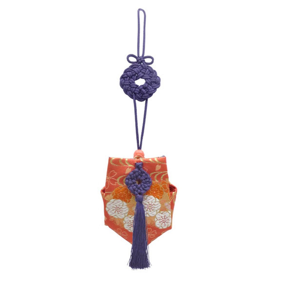 Yamadamatsu Kariroku Jouhin Purple Cord Floral Crest Sachet (81504-10)