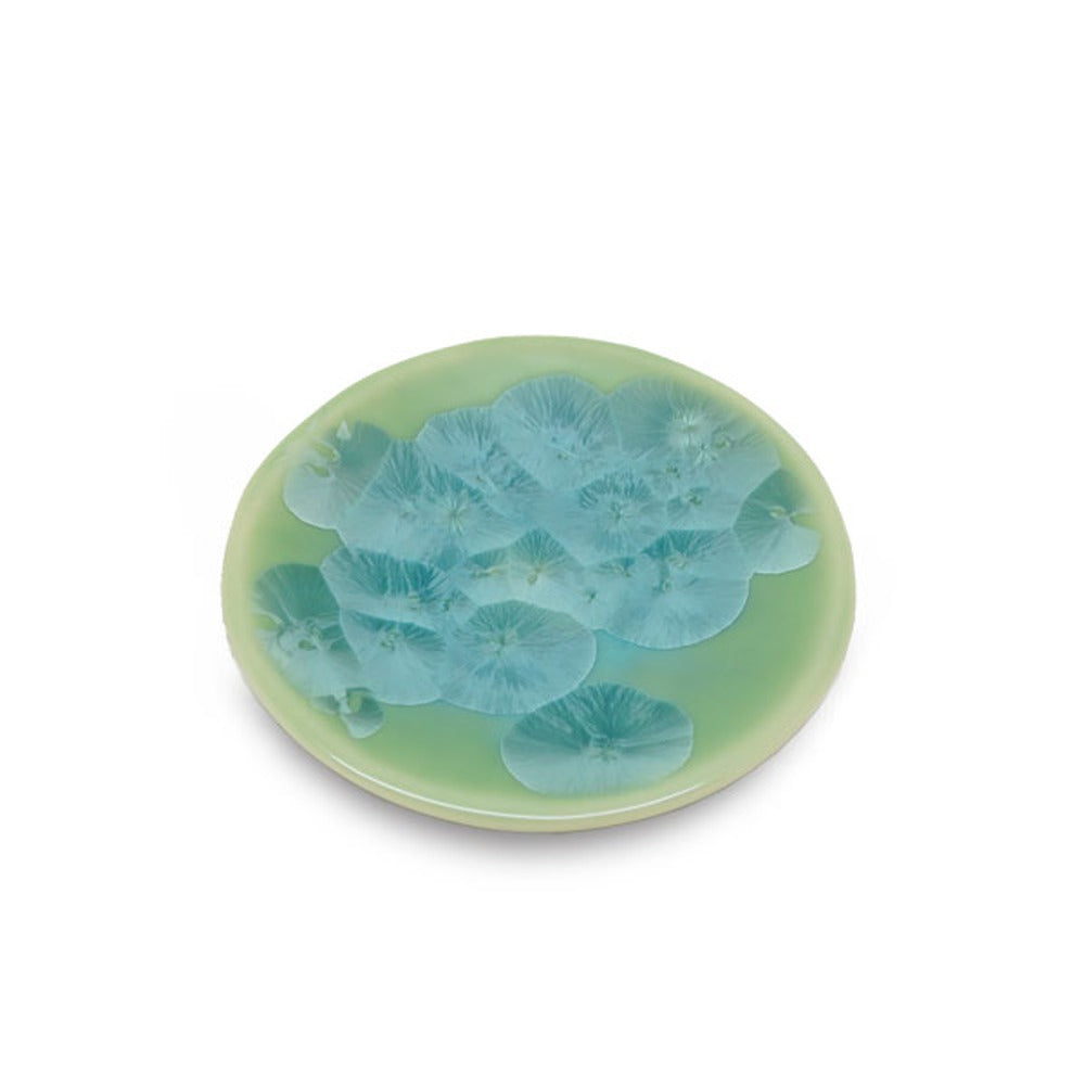 Yamadamatsu Kyoyaki Incense Plate Kyoka Glaze Jade Green (1382)