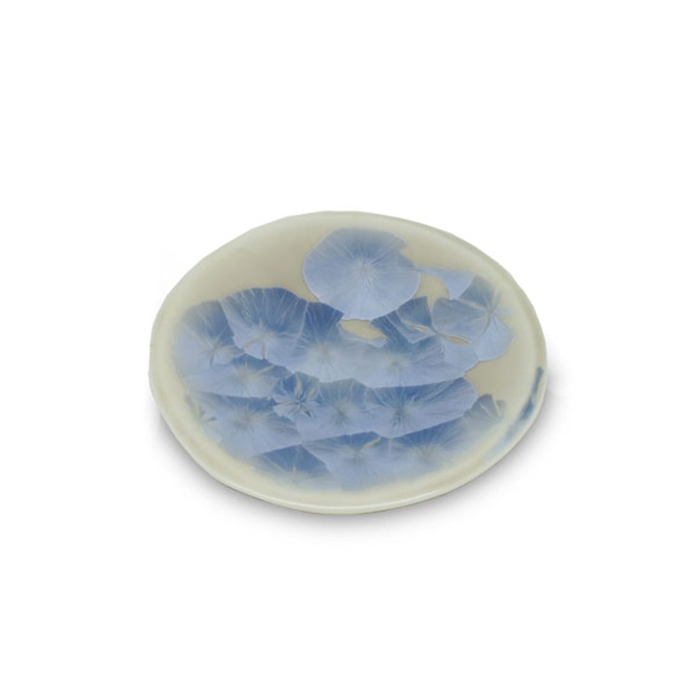 Yamadamatsu Kyoyaki Incense Plate Kyoka Glaze Silver Wisteria (1383)