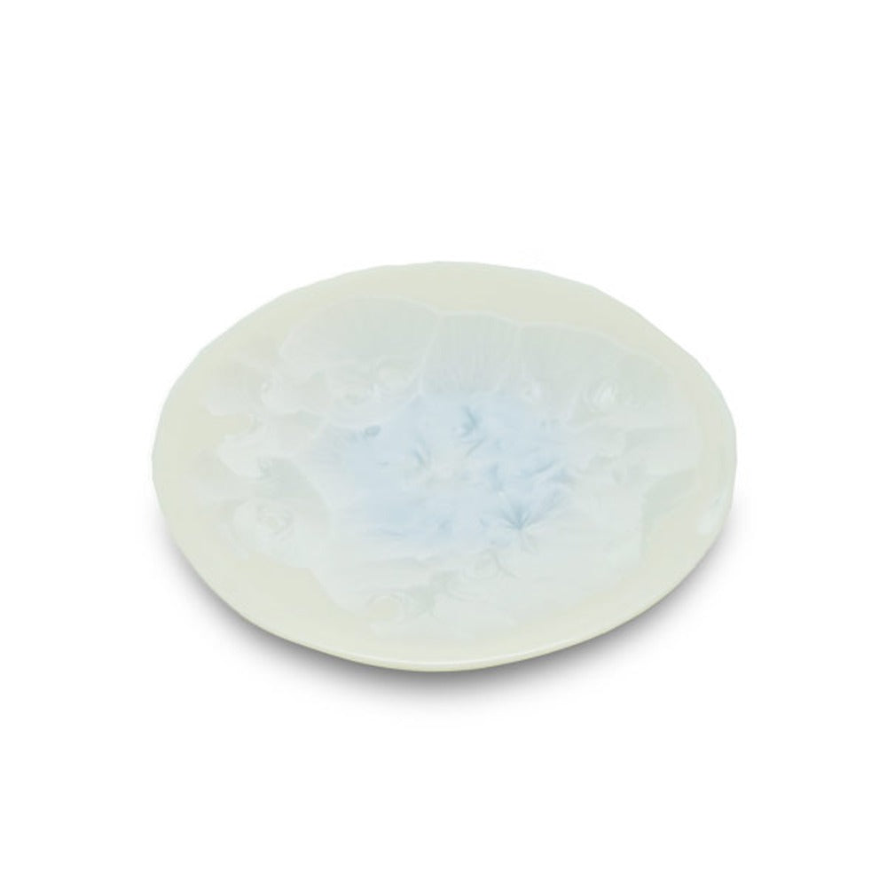 Yamadamatsu Kyoyaki Incense Plate Kyoka Glaze White (1384)