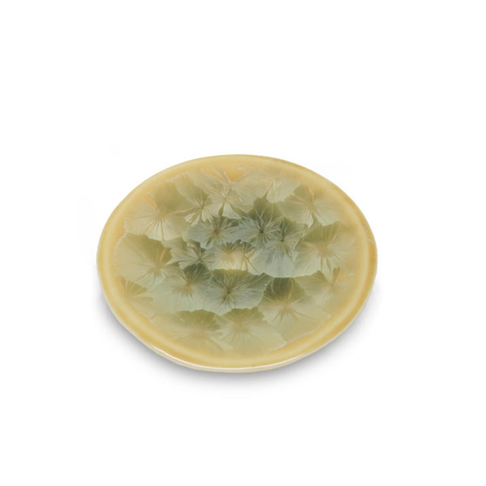 Yamadamatsu Kyoyaki Incense Plate Kyoka Glaze Yellow (1386)
