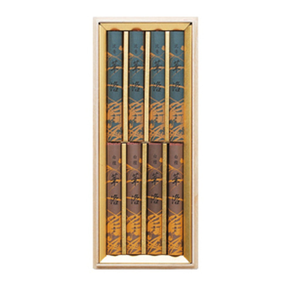 Yamadamatsu Jinko & Byakudan Karaku 8 Thin Bundles Paulownia Box (72102)