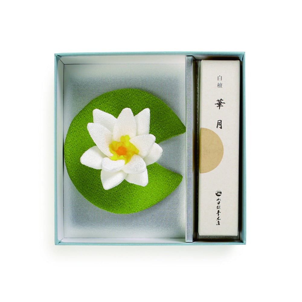 Yamadamatsu Kyo no Kaori Suiren White Set Incense Sticks & Water Lily Sachet (73353)