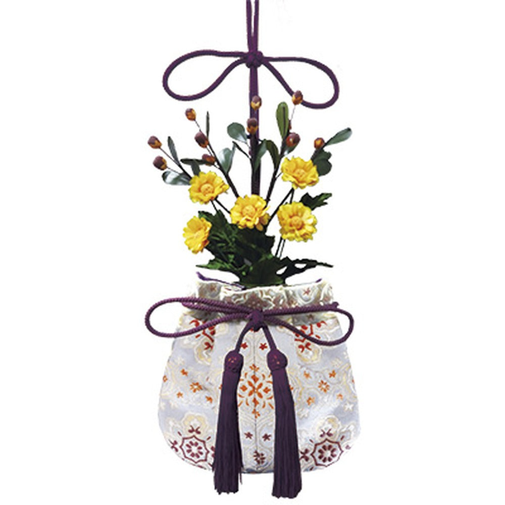 Yamadamatsu Koh-kazari Silk Kinran Gumi Bag Purple Paulownia Box (81551-2)