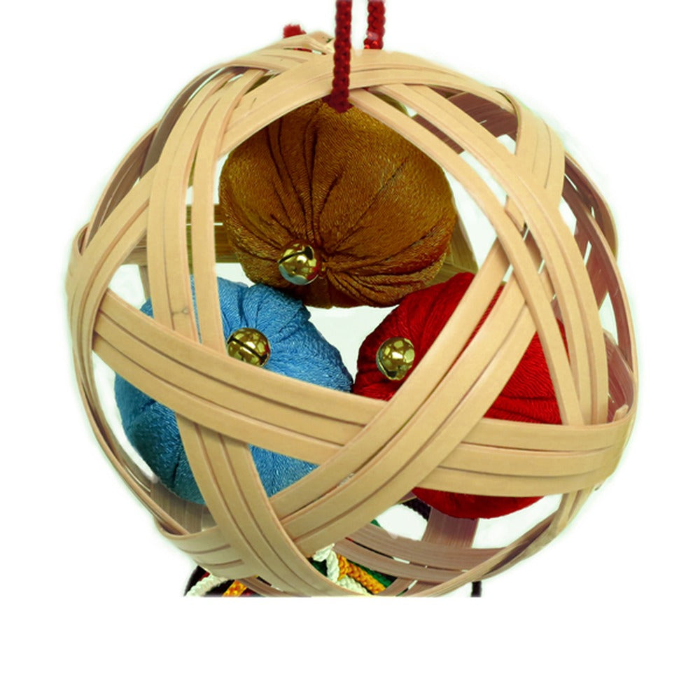 Yamadamatsu Kusudama Scent Sachet Ornament with Hanging Stand Set Red Ball (81802-1)