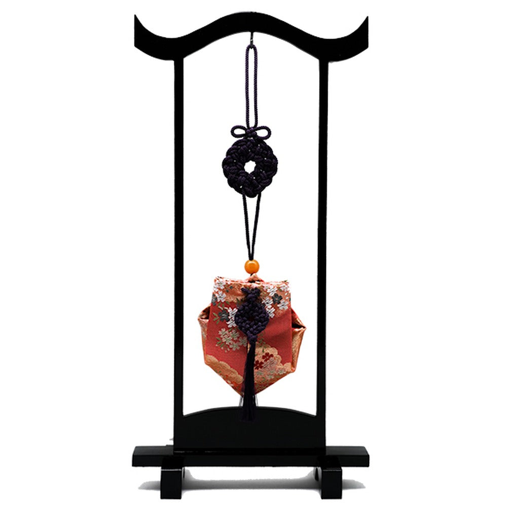 Yamadamatsu Kariroku Jouhin Decorative Hanging Stand Set Purple Cord Cherry Blossoms with Clouds (81803-12)
