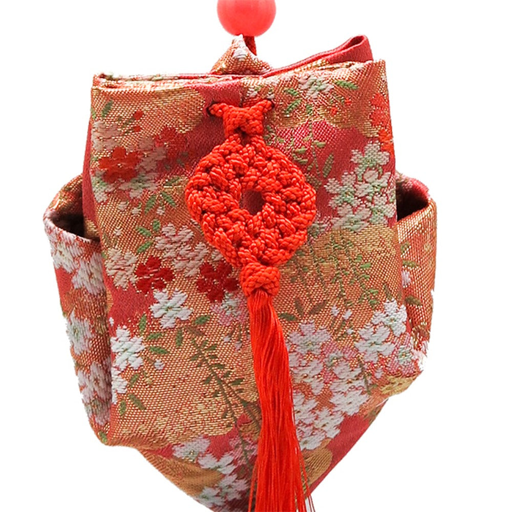 Yamadamatsu Kariroku Jouhin Decorative Hanging Stand Set Red Cord Cherry Blossoms with Clouds (81803-5)