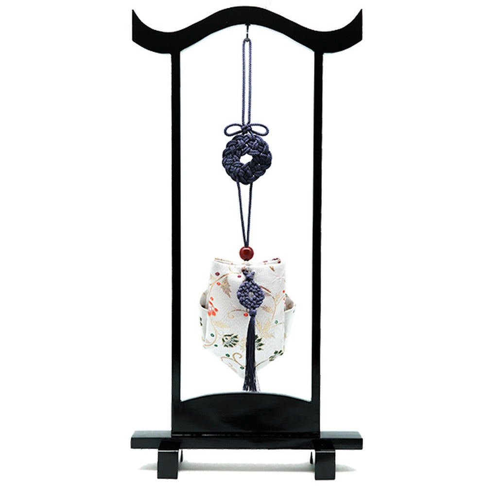 Yamadamatsu Kariroku Jouhin Decorative Hanging Stand Set Purple Cord Arabesque (81803-8)