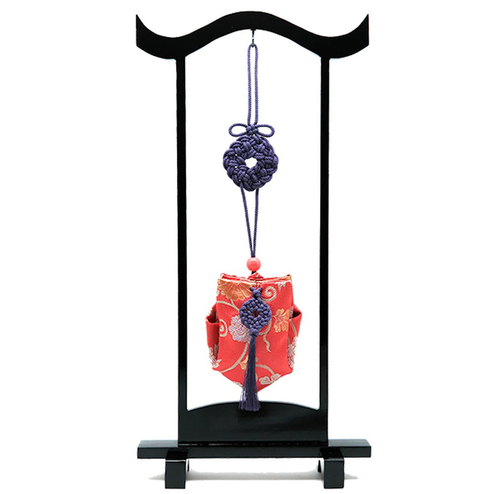 Yamadamatsu Kariroku Jouhin Decorative Hanging Stand Set Purple Cord Peony Arabesque (81803-9)