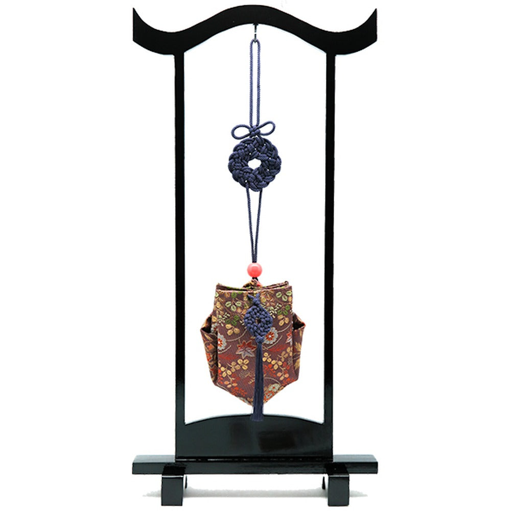 Yamadamatsu Kariroku Jouhin Decorative Hanging Stand Set Purple Cord Autumn Grasses (81803-11)