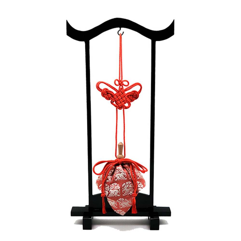 Yamadamatsu Kariroku Gokuhin Decorative Hanging Stand Set Red Cord Flower Gate with Rabbit (81809-7)