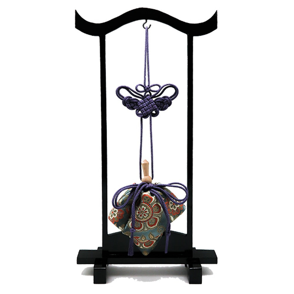 Yamadamatsu Kariroku Gokuhin Ornament with Hanging Stand Gift Set Purple Cord Large Peony (81809-8)