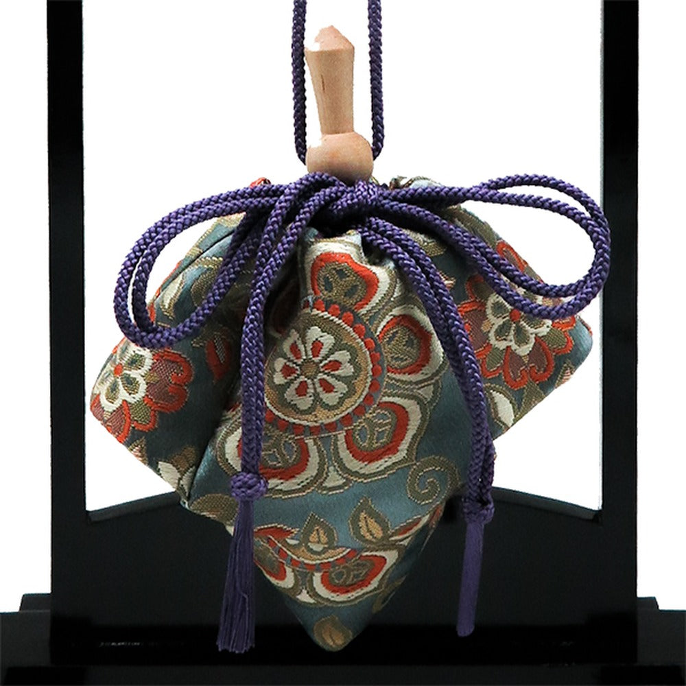 Yamadamatsu Kariroku Gokuhin Ornament with Hanging Stand Gift Set Purple Cord Large Peony (81809-8)